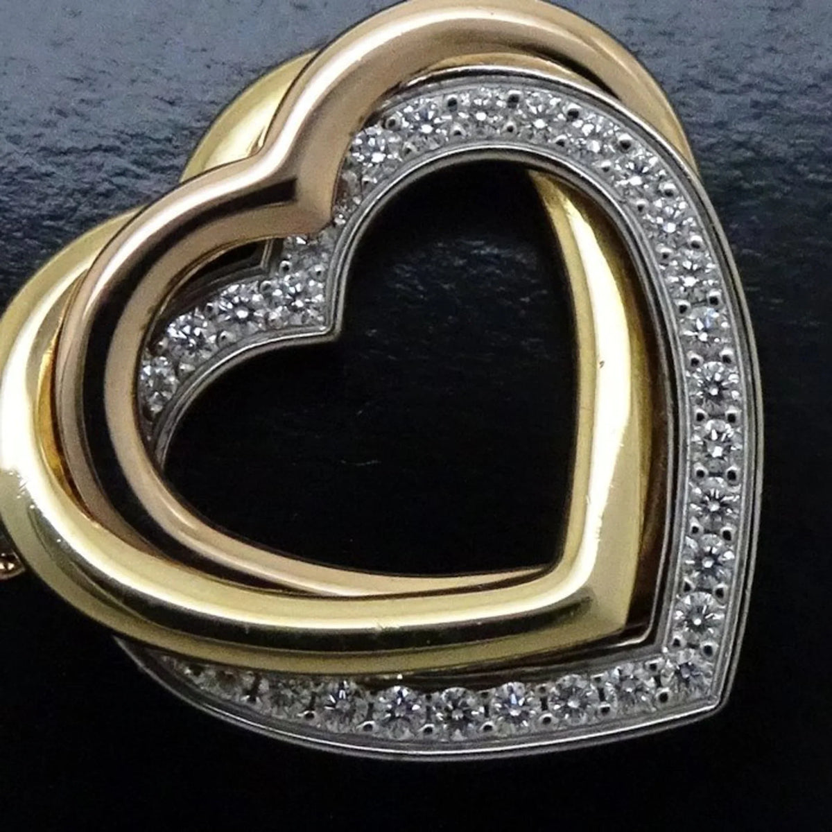 Pre-Owned CARTIER Trinity Heart Necklace Diamond B7061200 K18 Three-Color Gold 291637 (Like New)