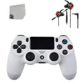 Dual Shock White Gaming Controller For PS4 Console + Wired Earbuds BOLT AXTION Bundle Like New