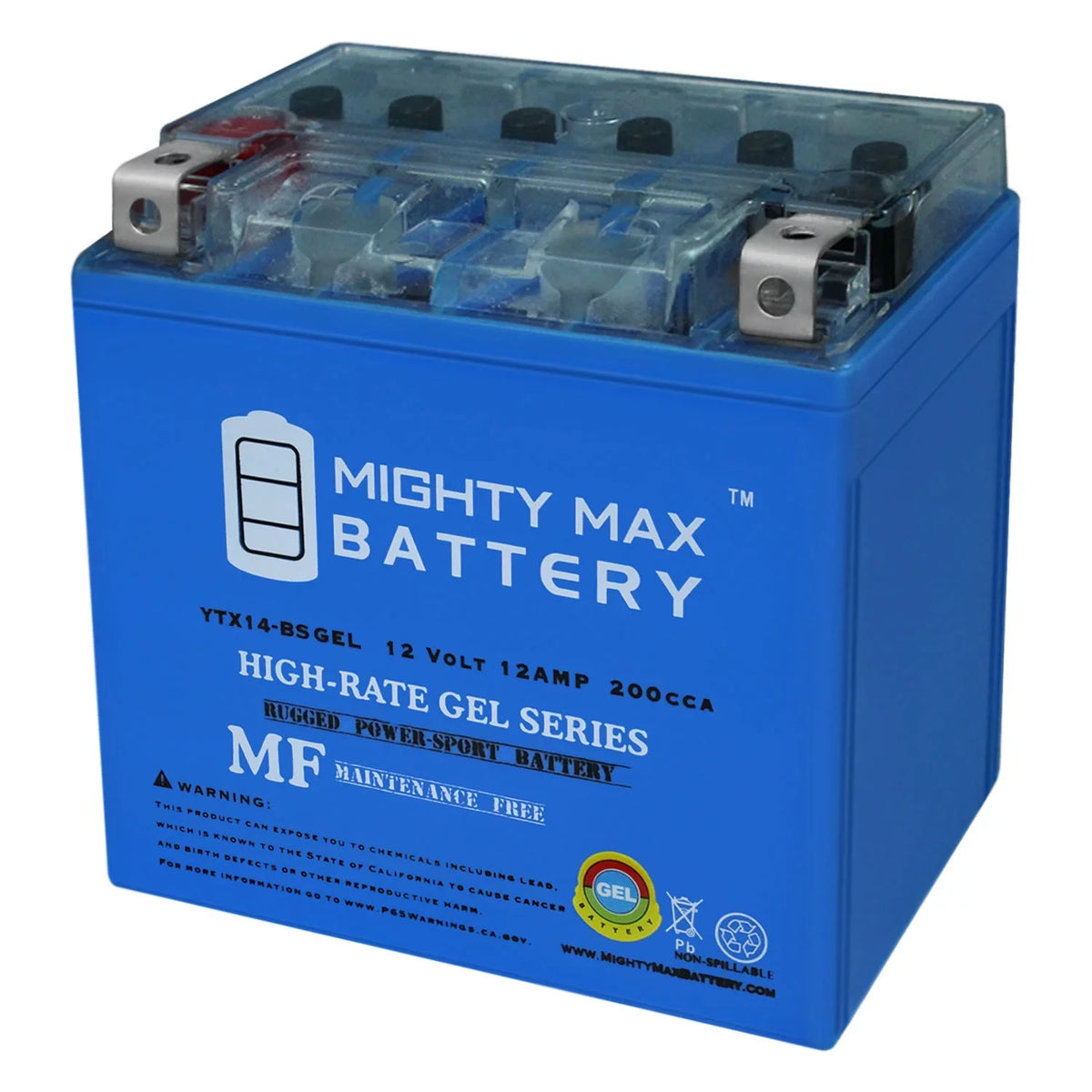 YTX14-BS GEL Battery Replacement for Aprilia 900 Dorsoduro 2017