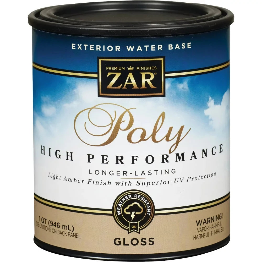 1 PK, ZAR Gloss Clear Liquid Based Exterior Polyurethane, 1 Qt.