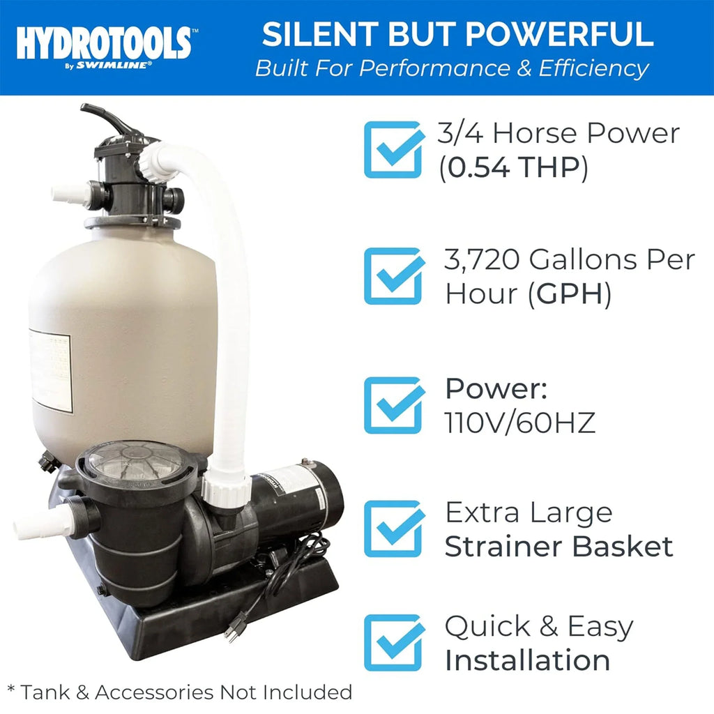 Swimline HydroTools Hydro Flo 0.75 Vertical Discharge Swimming Pool Pump