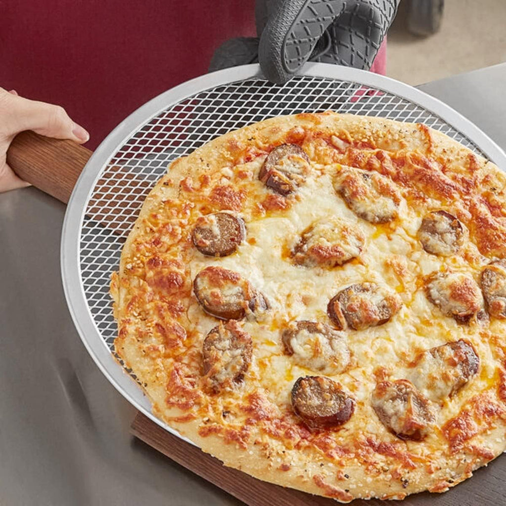 TrueCraftware- Set of 2 Aluminum 12” Pizza Baking Display Seamless Rim- Bakeware Pizza Display Round Pizza Pan Tray Round Baking Tray for Home Kitchen Pizzeria & Restaurants