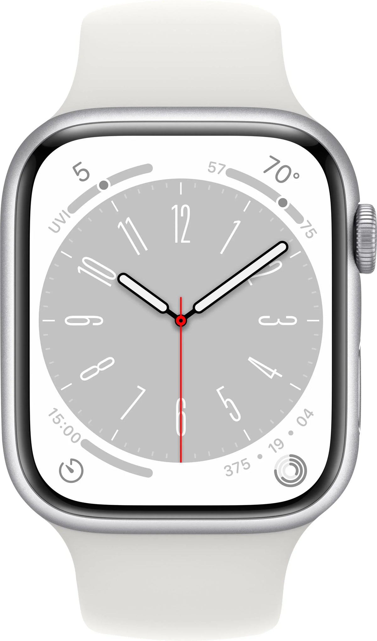 Restored Watch Gen 8 Series 8 45mm Silver Aluminum - White Sport Band MP6P3LL/A (Refurbished)