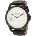 Unitron Enterprise Mens IP Black Stainless Leather Band Watch - 50 mm