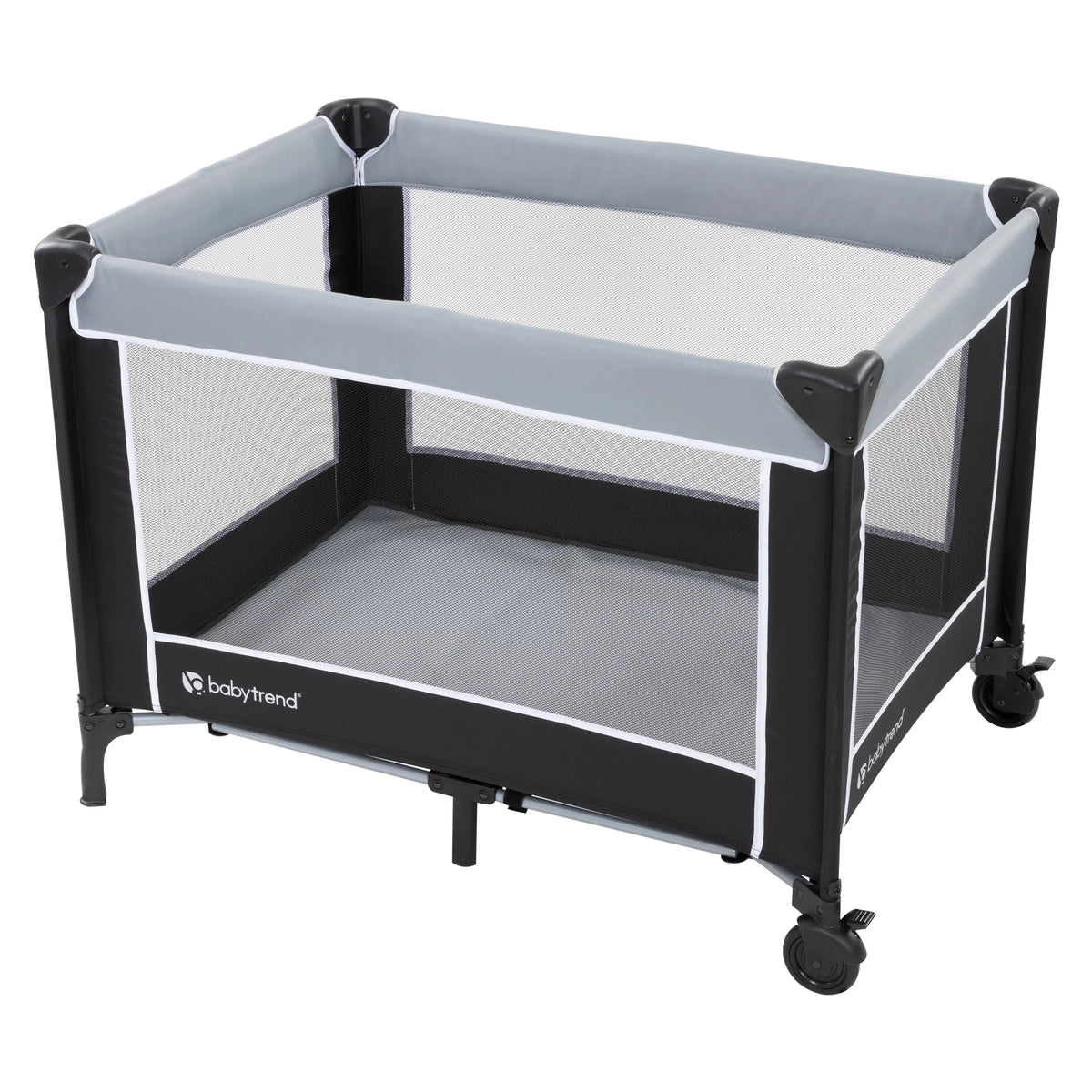 Baby Trend Flat Portable Playard with Bassinet – Twinkle Grey, Unisex