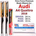 2018 Audi A4 Quattro Capability Beam Wipers (Set of 3) w/Rear Wiper