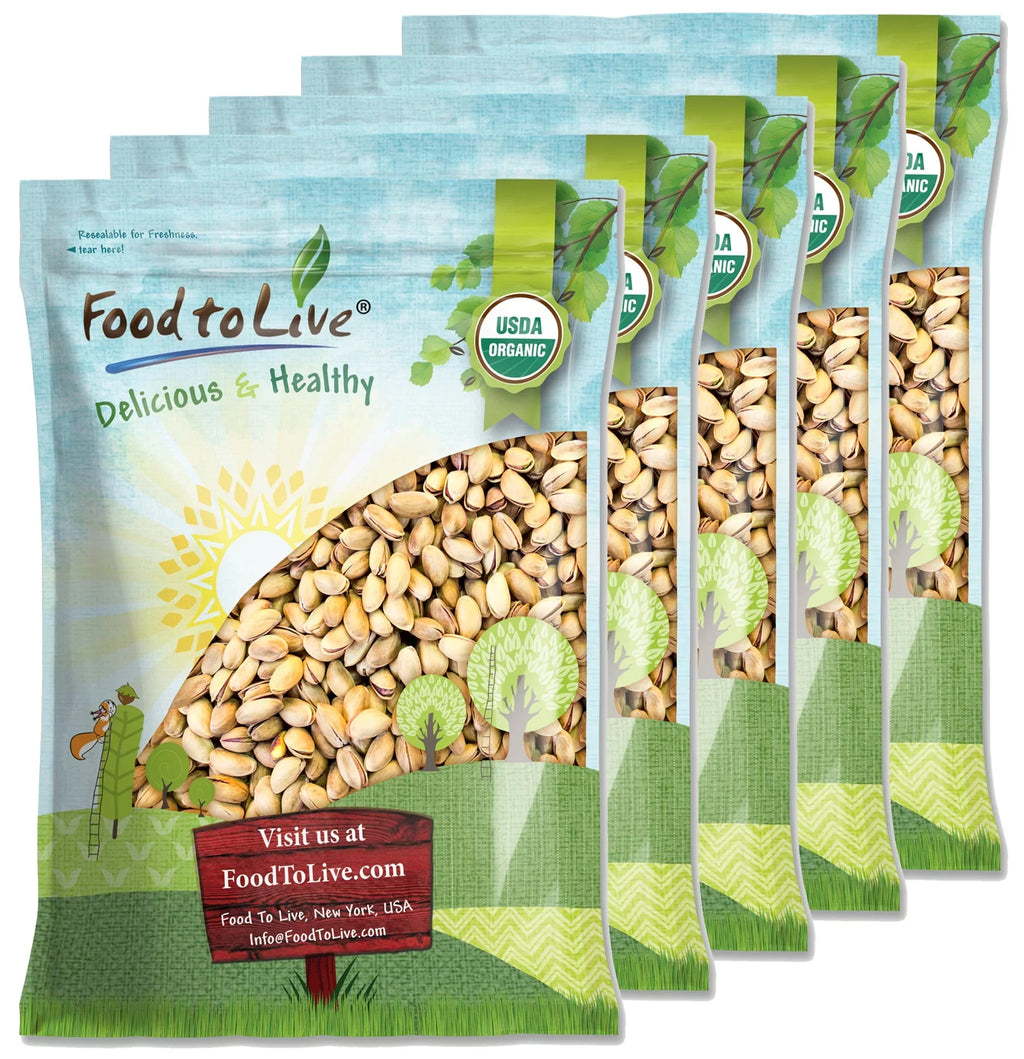 Organic Pistachios Roasted and Salted, 25 Pounds — Non-GMO, Vegan — by Food to Live