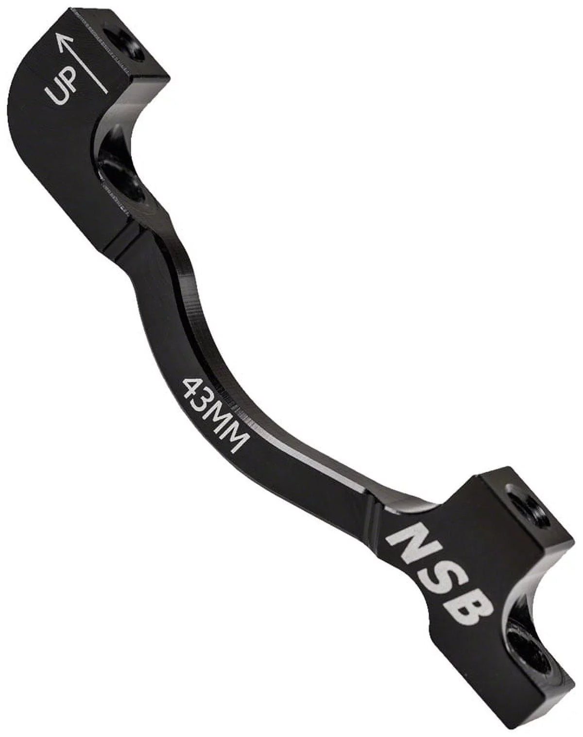 North Shore Billet Brake Adaptor +43mm, 160mm Post Mount to 203mm Rotor, Black