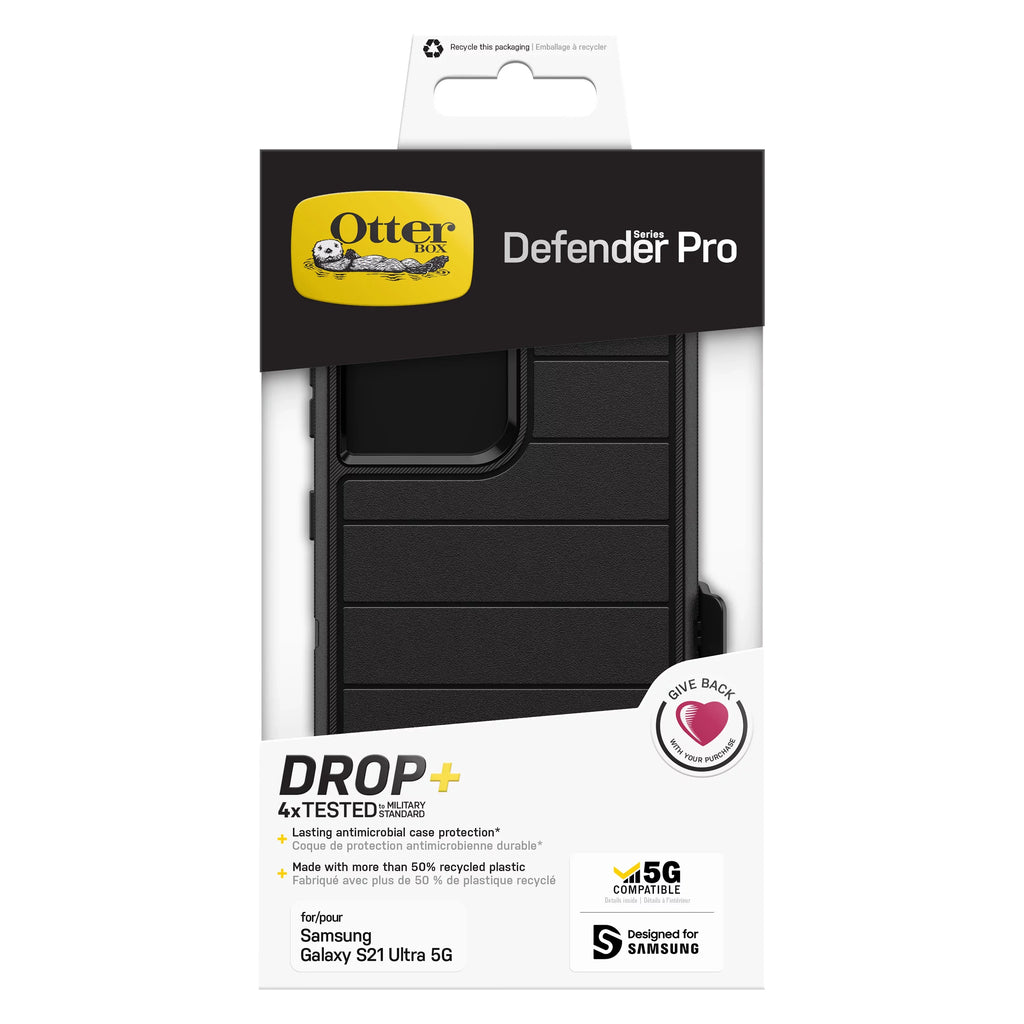OtterBox Defender Series Pro Phone Case for Galaxy S21 Ultra 5G – Black