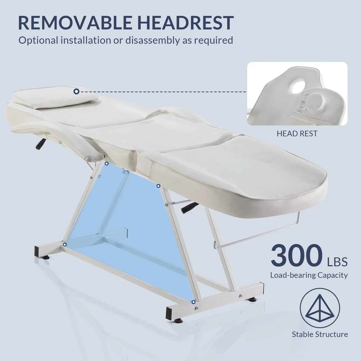 Bellavie Massage Facial Bed Adjustable Table Chair Beauty Spa Salon Tattoo Beauty, Cream
