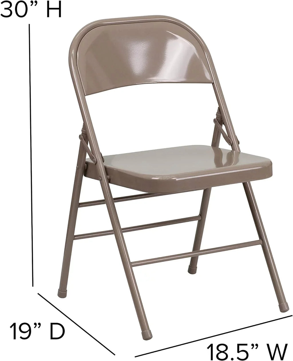 HERCULES Series Triple Braced & Double Hinged Beige Metal Folding Chair