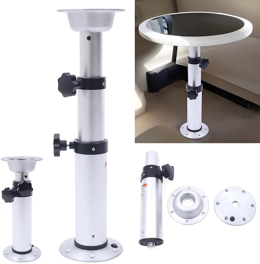 Miumaeov 16.9"-29.1"Adjustable Thickened Table Pedestal Stand Leg Base Mount Frame Aluminum Alloy Removable for RV Camper Marine Boat Caravan Motorhome Table