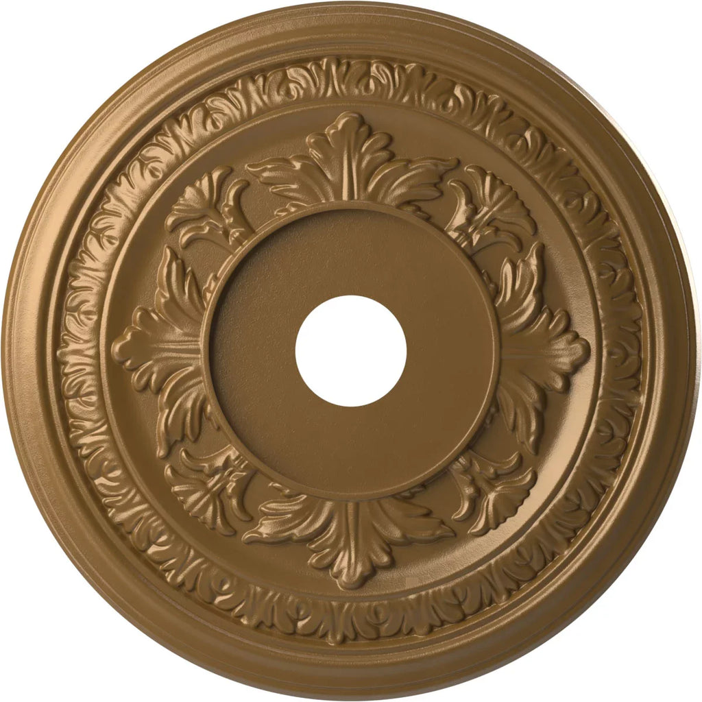 Ekena Millwork 22"OD x 3 1/2"ID x 1"P Baltimore Thermoformed PVC Ceiling Medallion (Fits Canopies up to 7 3/4"), Metallic Gold Rush