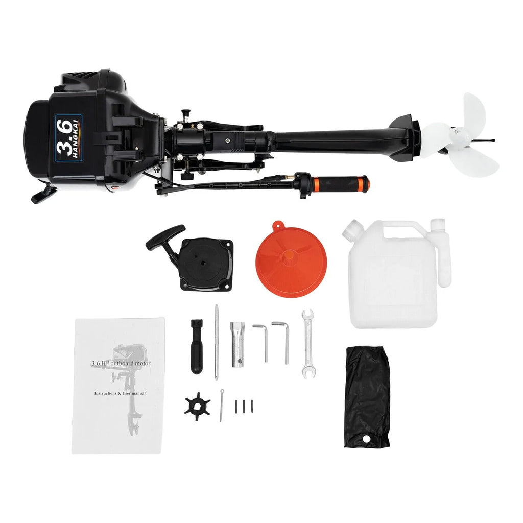HANGKAI 2 Stroke 3.6 Outboard Motor Fishing Boat Engine Liquid Cooling CDI Outboard Boat Motor 90cm/35.4in