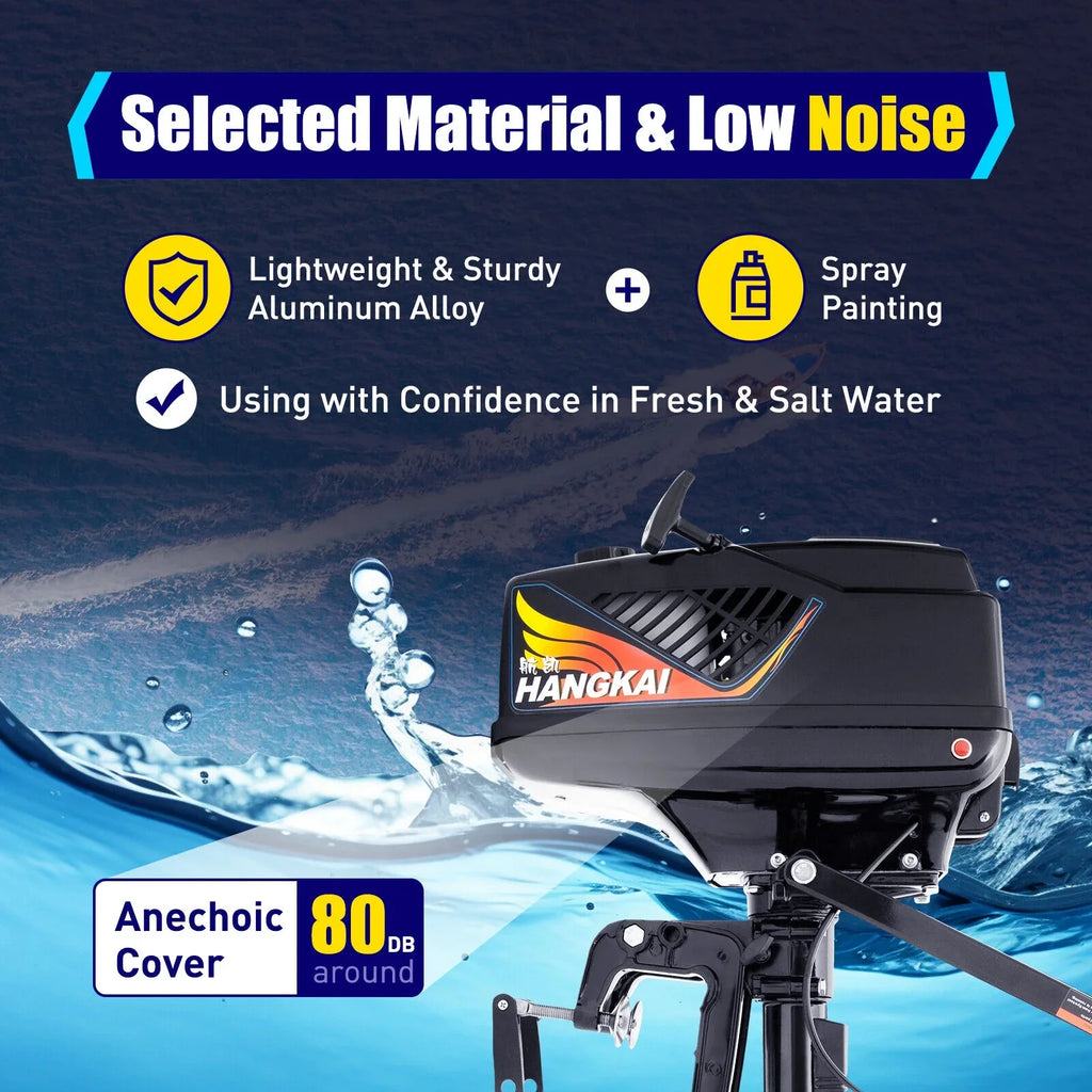 HANGKAI 2 Stroke 3.6 Outboard Motor Fishing Boat Engine Liquid Cooling CDI Outboard Boat Motor 90cm/35.4in
