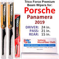 2019 Porsche Panamera Turbo Sport Turismo Efficiency Beam Wipers (Set of 3) w/Rear Wiper