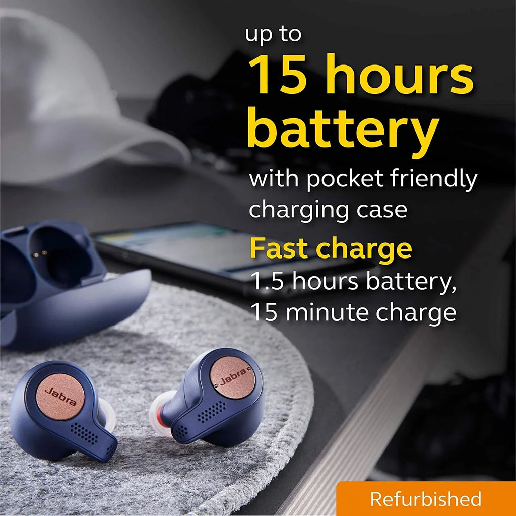 Restored Jabra Elite Active 65t - True wireless earphones with mic - in-ear - Bluetooth - Alloy (Refurbished)