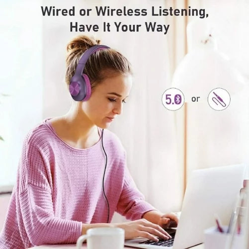 Wireless Headphones Foldable Over Ear Headset w Mic Earphones Hi-Fi Sound R5J for Galaxy Tab S6 Lite 10.4 S2 8.0 10.5 S5e 10.5 S4 10.5 S7 (2020) S 10.5 SM-T800 S8 Plus S21 Plus S20