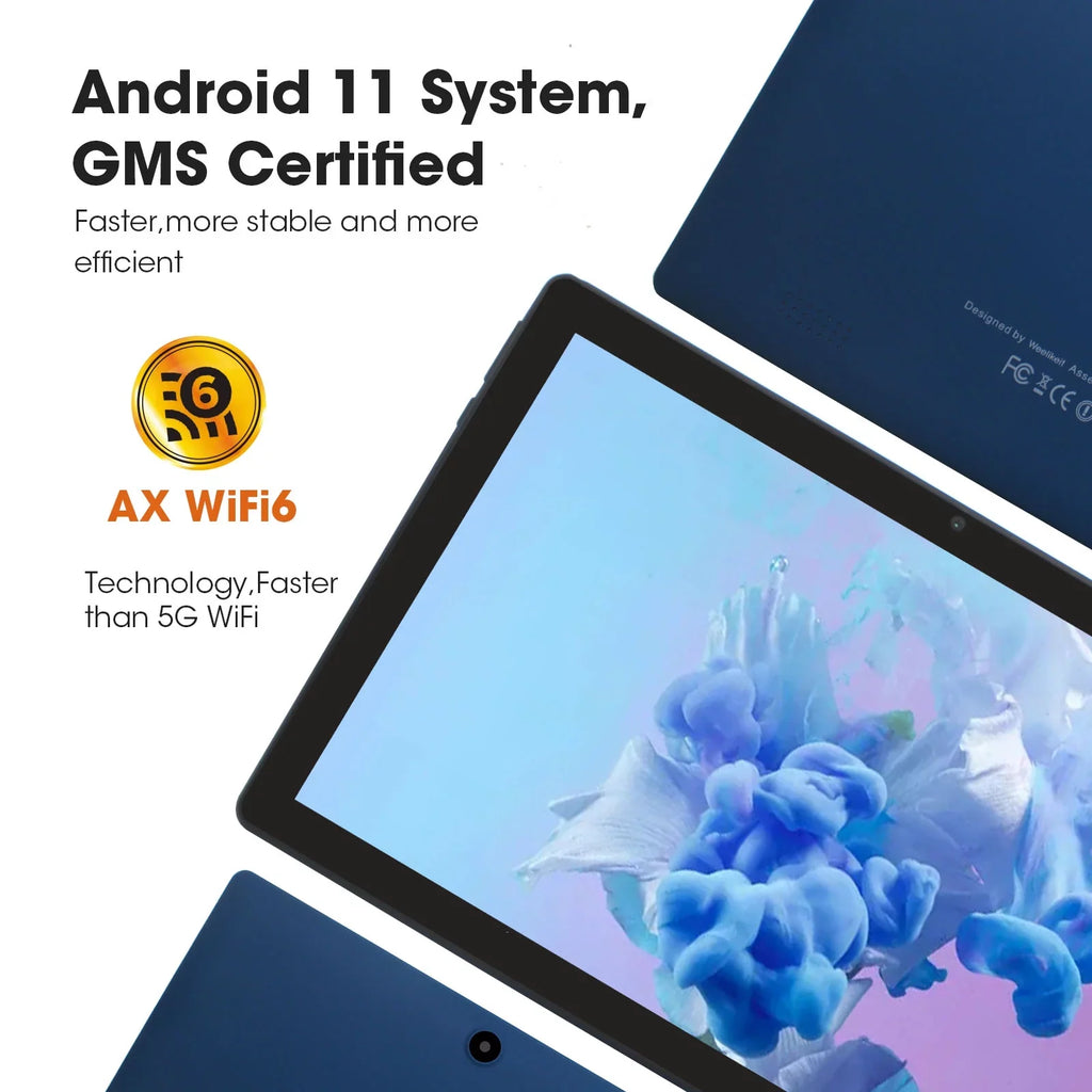 weelikeit Tablet 10 inch Android 11 Tablet with AX WiFi6,3GB RAM 32GB ROM Storage Tablet PC, 1280x800 IPS Display, 5MP+8MP Camera, Bluetooth 5.0, with Stylus(Blue)