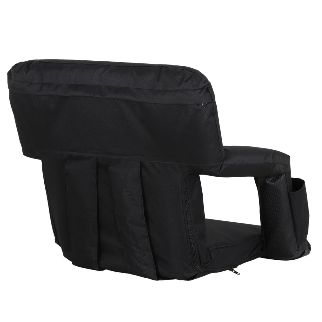 HomGarden Portable Stadium Seat Chair for Bleachers, 6 Reclining Folding Seat Liquid Black