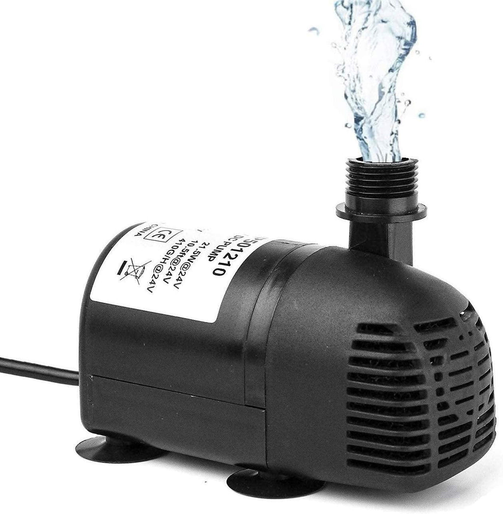 12V - 24V DC Brushless Submersible Liquid Pump, 410GPH, for Solar Fountain, Fish Pond, and Aquarium 410GpH 1 Pack