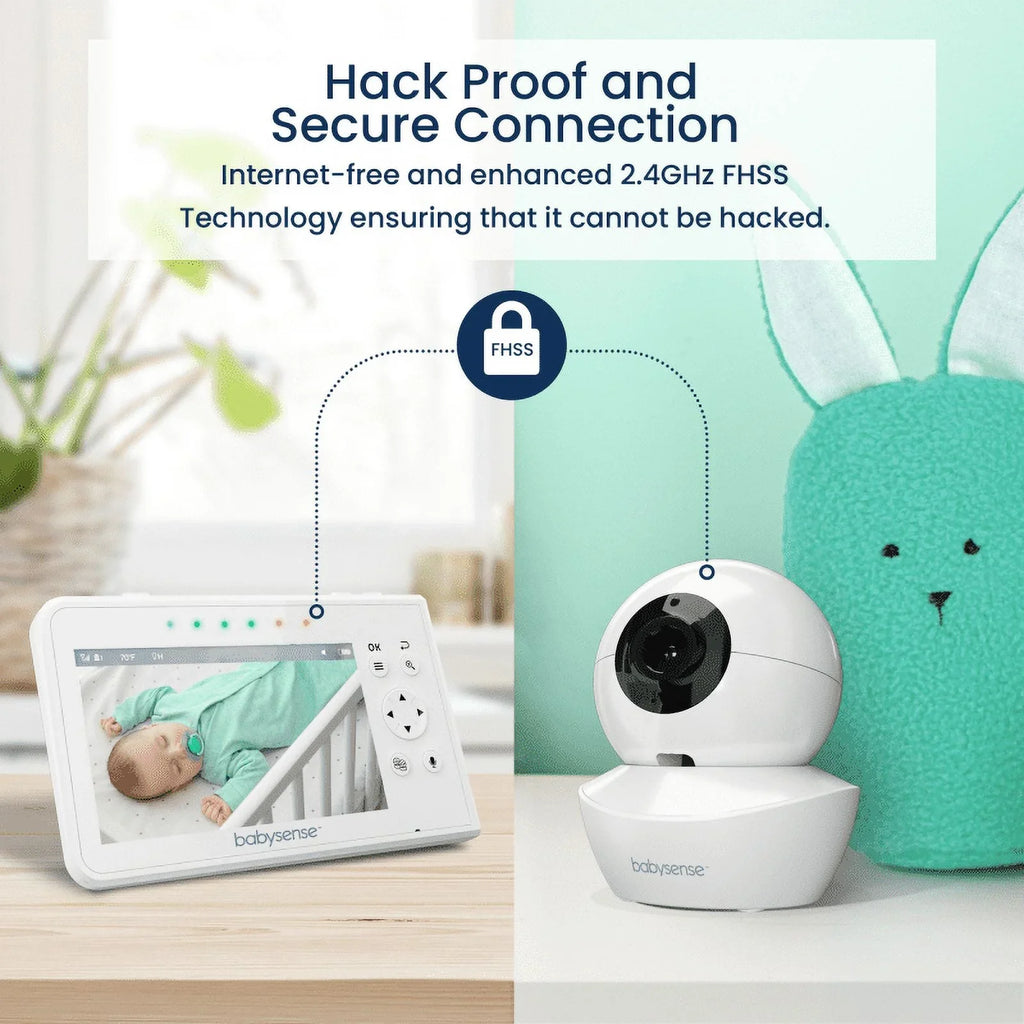 Babysense Split Monitor Video Baby Monitor, 4.3" Display with 2 PTZ Cameras, Long Range, Night Light & Vision, Two-Way Talk, V43