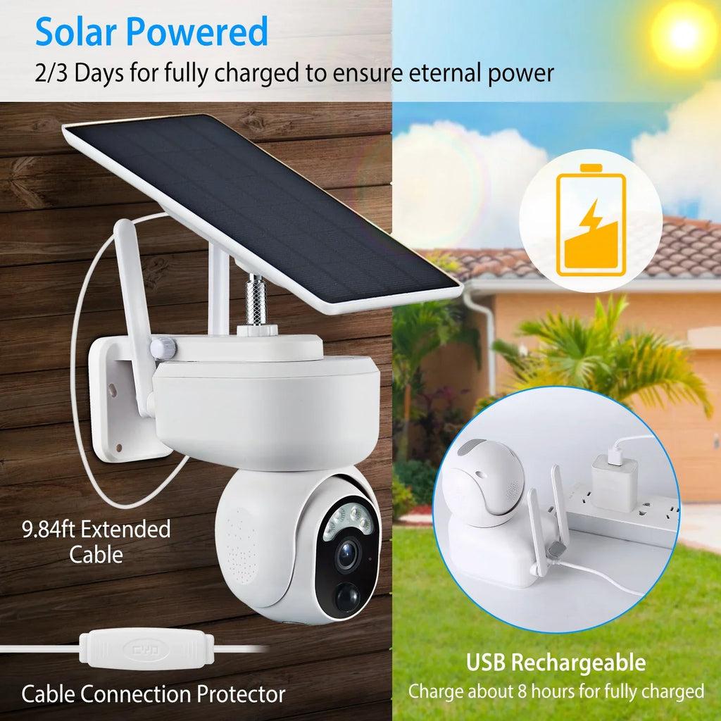 Solar WIFI Security Camera iMounTEK Wireless 1080P Color Flood Light Night Vision Battery Powered Surveillance Camera Human Detection Siren 2-Way Audio for Home Outdoor