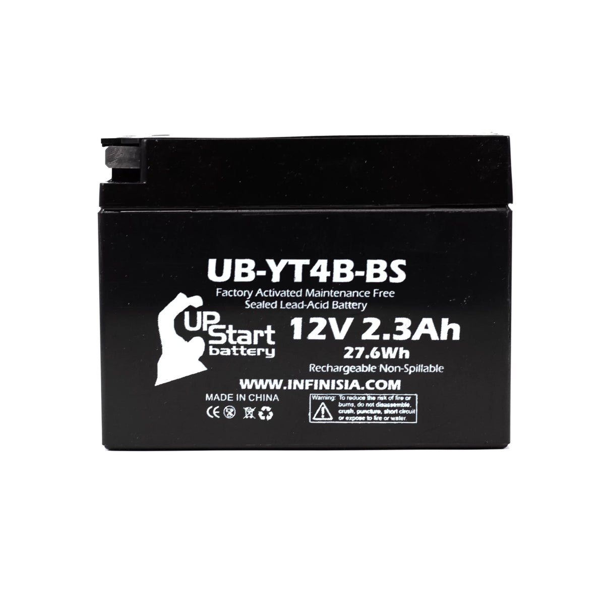3-Pack UpStart Battery Replacement for 2004 Yamaha SR400 400CC Factory Activated, Maintenance Free, Motorcycle Battery - 12V, 2.3Ah, UB-YT4B-BS