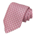 Pre-Owned HERMES Tie CRAVATE TWILL 8CM MORS AND 606236T 21 HTH2012 Horse harness pattern silk twill tie Pink ROSE/GRIS/MAGENTA Men's Hermes (Like New)