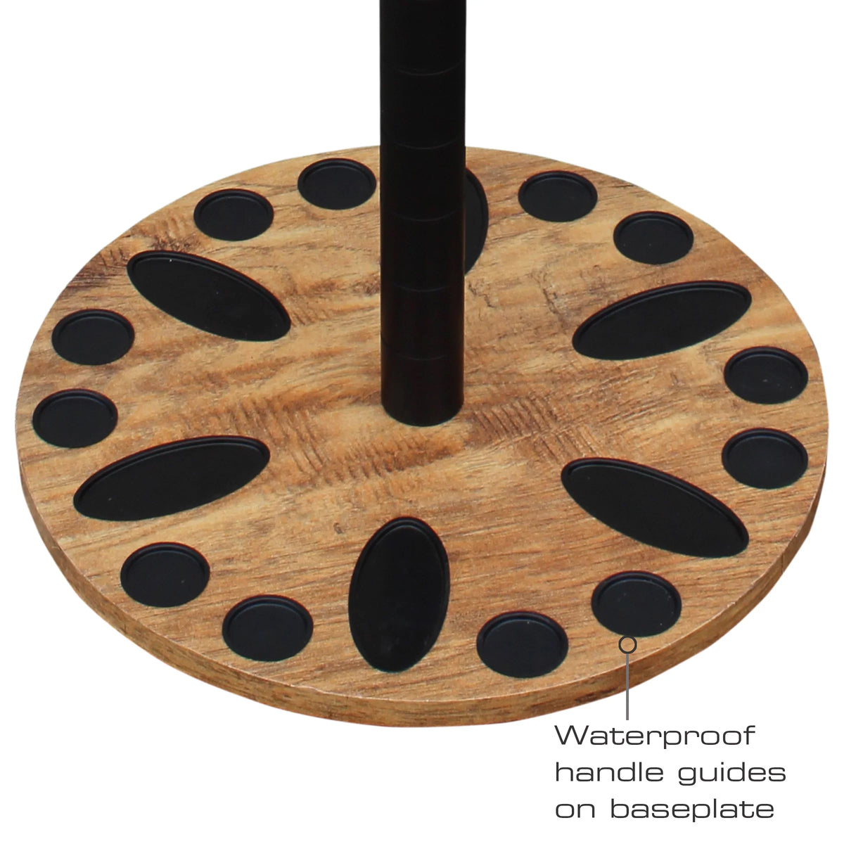 Rush Creek Creations 24 Round Fishing Rod/Pole Storage Floor Rack American Cherry Finish - Features Free 6" Extension Post - No Tool Assembly