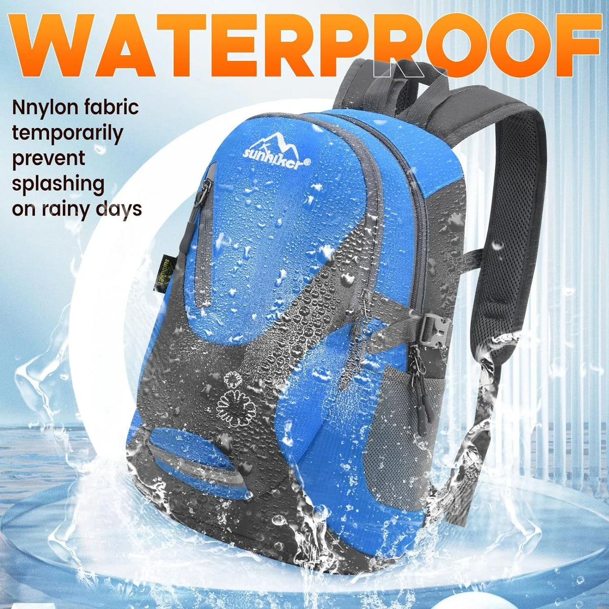sunhiker Cycling Hiking Backpack Liquid Resistant Travel Backpack Lightweight SMALL Daypack M0714 Small Blue