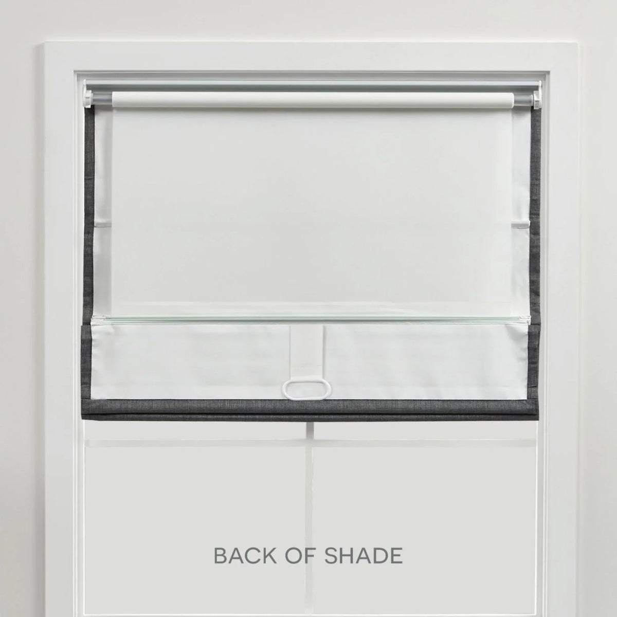 Exclusive Home Esme Total Blackout Roman Shade, 34"x64", Dark Grey