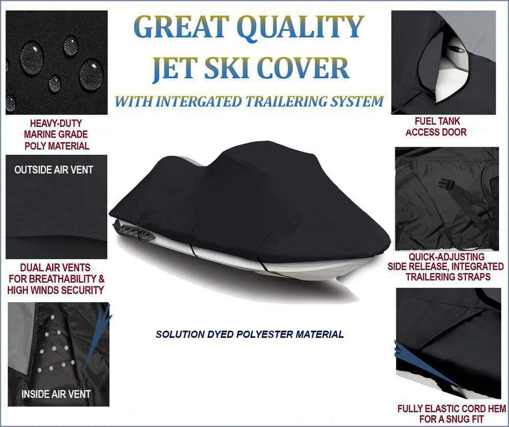 BLACK PWC 600D JET SKI Cover Compatible for Polaris Virage TX 2000 2001 2002